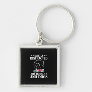Equestrian Gift Easily Distracted By Horses Keychain