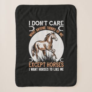 Equestrian Gift I Do Not Care Except Horses Sherpa Blanket