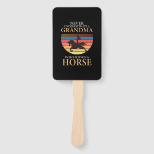 Equestrian Gift Never Underestimate A Grandma Hand Fan