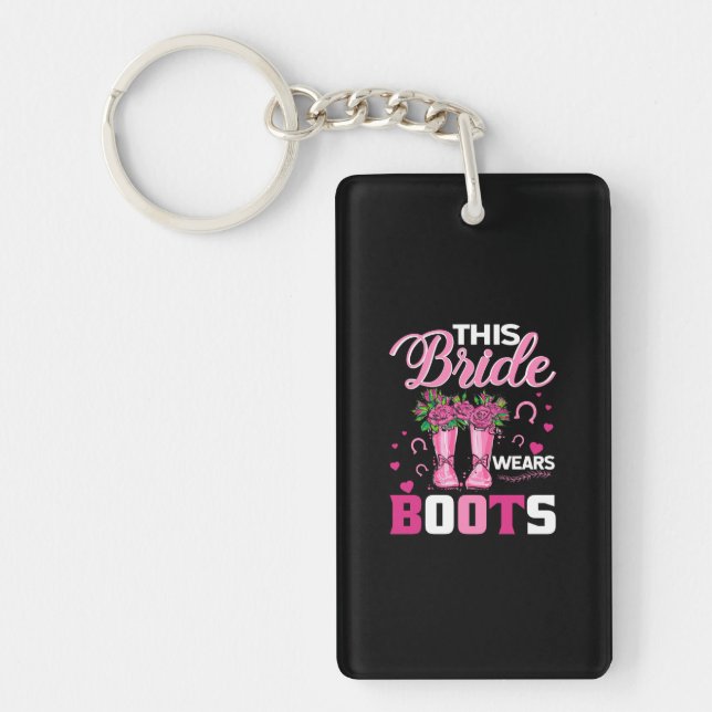 Equestrian Gift | This Bride Wears Boots Keychain (Front)