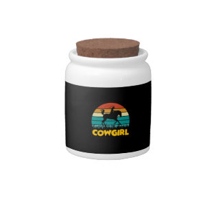 Equestrian Gift Vintage Cowgirl Candy Jar