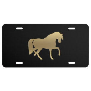 Equestrian - Gold Horse License Plate