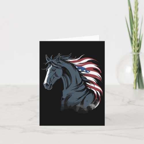 Equestrian Horse American Flag Horseback Riding Co Card