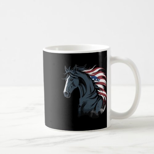 Equestrian Horse American Flag Horseback Riding Co Coffee Mug