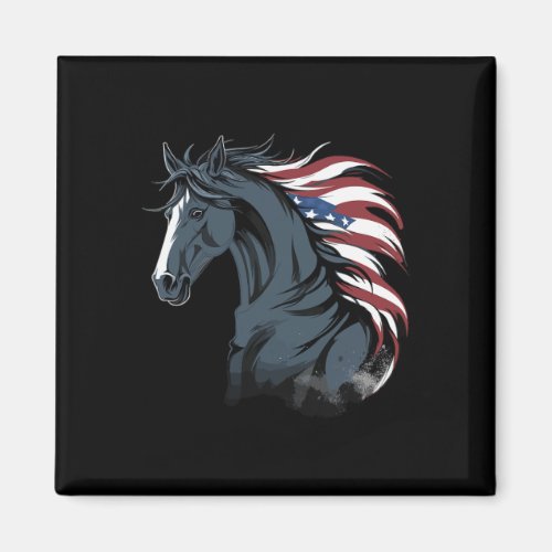 Equestrian Horse American Flag Horseback Riding Co Magnet
