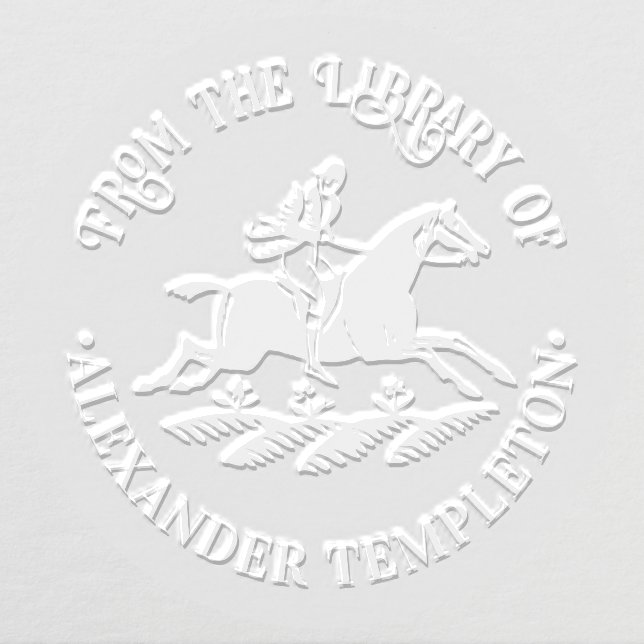 Equestrian Horse and Rider Library Book Name  Embosser (Design)