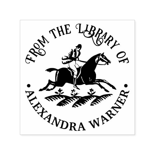 Equestrian Horse and Rider Library Book Name  Self_inking Stamp