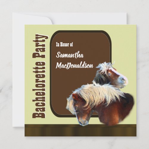 Equestrian horse bachelorette party invitation