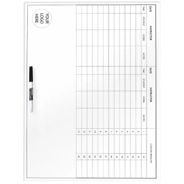 Equestrian Horse Back Riding Lesson Planning Dry Erase Board | Zazzle