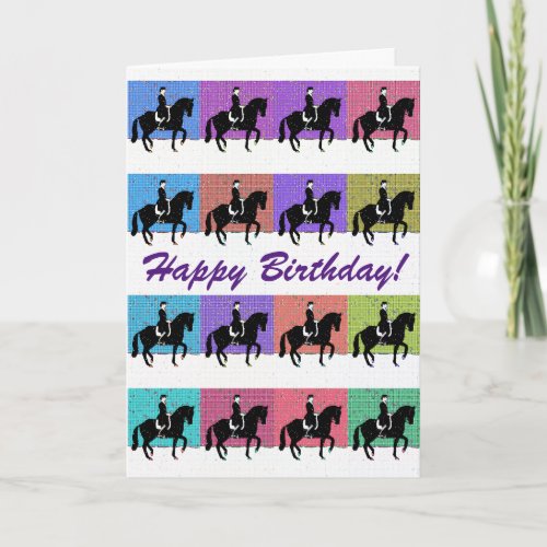 Equestrian Horse Dressage Piaffe Birthday Card