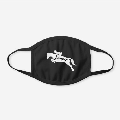 Equestrian Horse Jumper Rider Black Cotton Face Mask