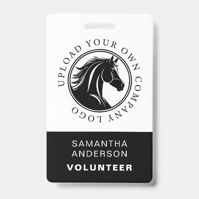 Equestrian Horse Logo Volunteer Employee QR Code Badge (Front)