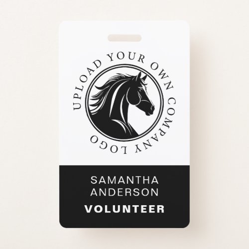 Equestrian Horse Logo Volunteer Employee QR Code Badge