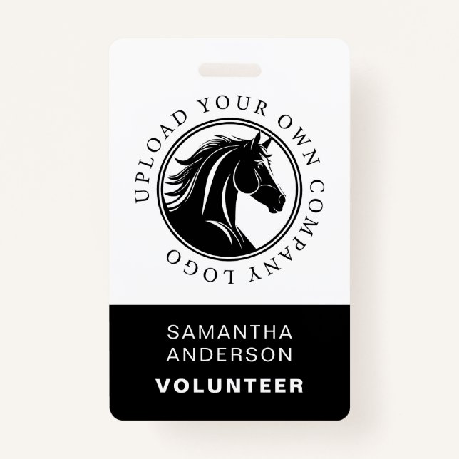 Equestrian Horse Logo Volunteer Employee QR Code Badge (Front)