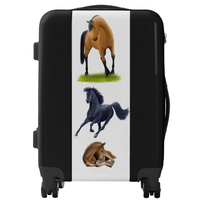 luggage with horses on it