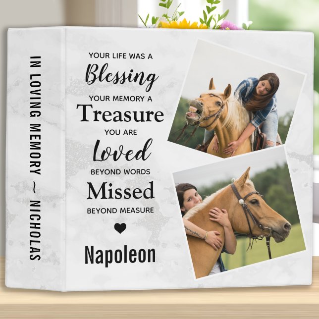 Equestrian Horse Memorial Photo Album 3 Ring Binder (Creator Uploaded)