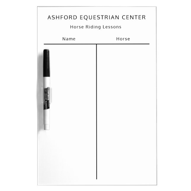 Equestrian Horse Riding Lessons Sign up Board Barn (Front)