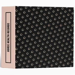 Equestrian Horse Shoe Health Records 3 Ring Binder