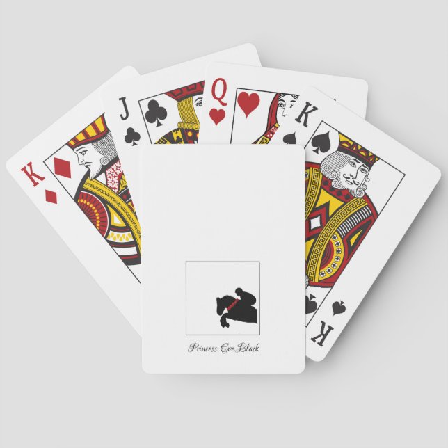 Equestrian Horse Show NAME Rider Jumper Red Roses Poker Cards (Back)