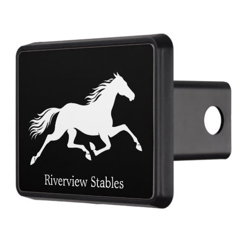 Equestrian Horse Stable Black and White Hitch Cover