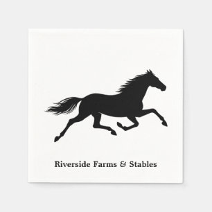 Equestrian Horse Stable Name White Napkins