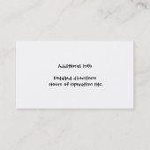Equestrian Horse Stables or Boarding Business Card (Back)