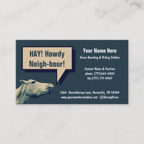 Equestrian Horse Stables or Boarding Business Card