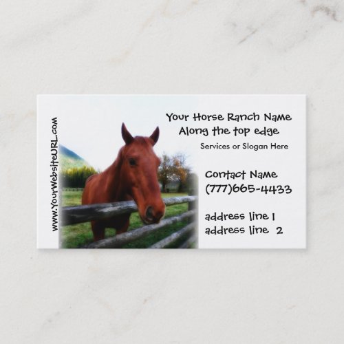 Equestrian Horse Stables or Boarding Business Card