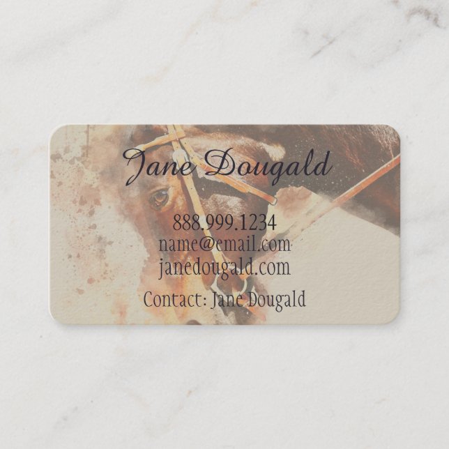 Equestrian Horse Trainer Training Business Card (Front)