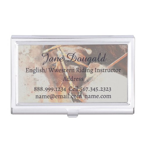 Equestrian Horse Trainer Training Business Card Business Card Case