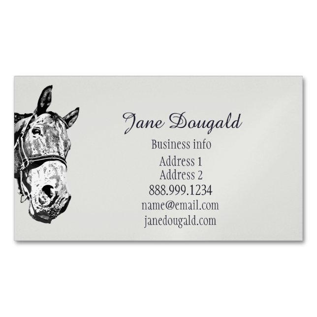 Equestrian Horse Trainer Training Coach  Business Card Magnet (Front)
