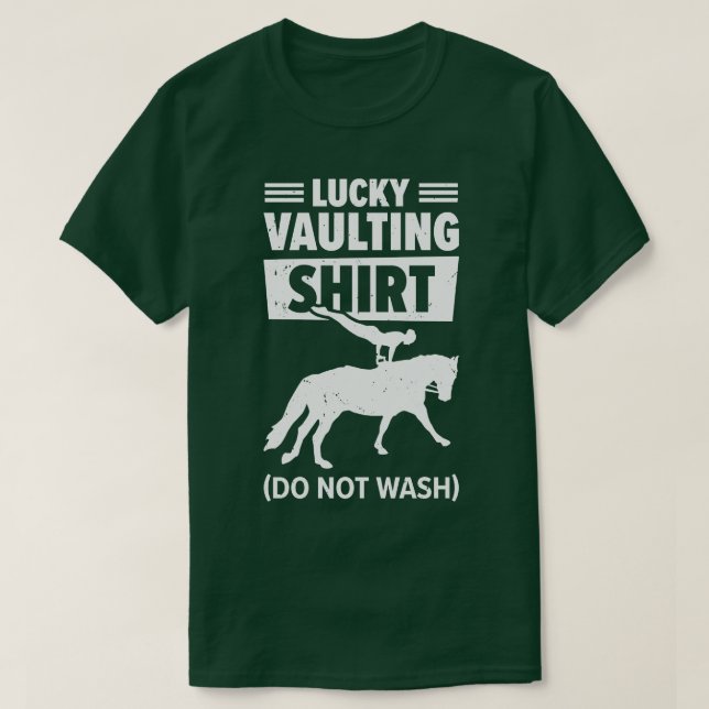 Equestrian Horse Vaulting Funny Lucky Horseback Ri T-Shirt (Design Front)