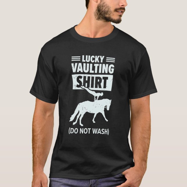 Equestrian Horse Vaulting Vaulter Horseback Riding T-Shirt (Front)