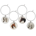 Equestrian Horse Vintage Painting Style Equine Wine Charm