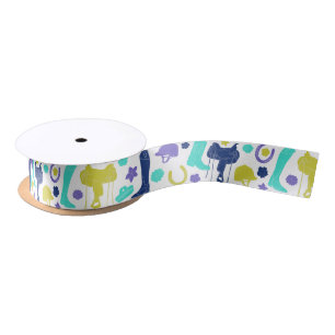 Equestrian Horseback Riding Themed Patterned Satin Ribbon