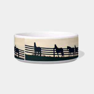 Equestrian Horses at the Pasture Fence Bowl