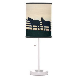 Equestrian Horses at the Pasture Fence Table Lamp