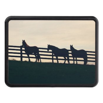 Equestrian Horses At The Pasture Fence Tow Hitch Cover by PaintingPony at Zazzle