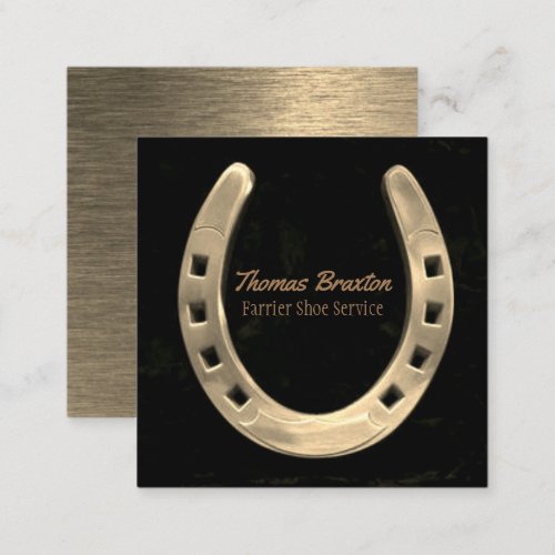Equestrian Horseshoe Horse Farrier Service Square Business Card