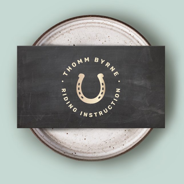 Equestrian Horseshoe Horse Rustic Business Card (Creator Uploaded)