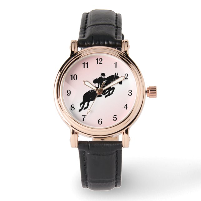 Equestrian Jumper Black Numbers Watch (Front)