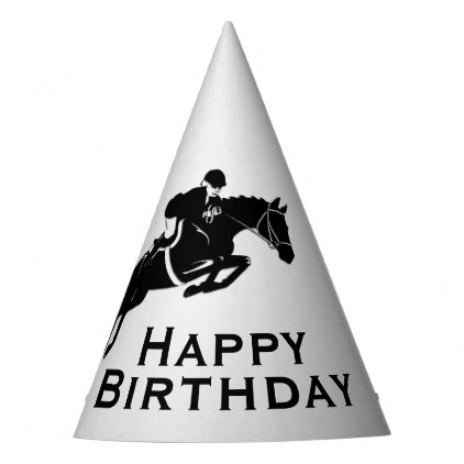 Equestrian Jumper Happy Birthday Party Hat