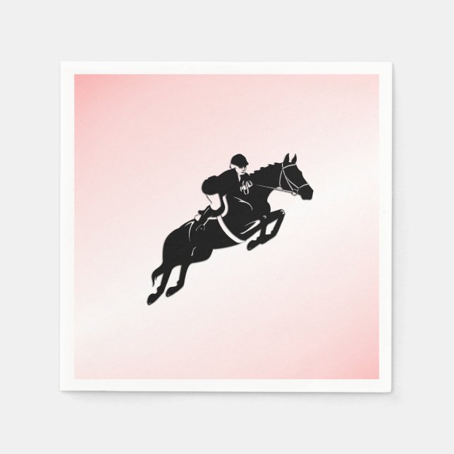 Equestrian Jumper Pink Napkins (Front)