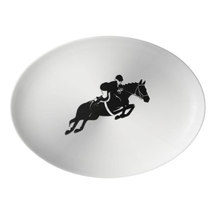 Equestrian Jumper Porcelain Serving Platter