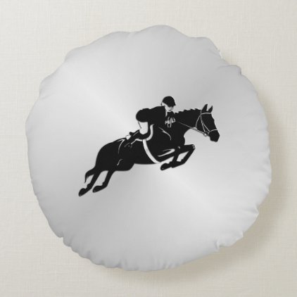 Equestrian Jumper Round Pillow