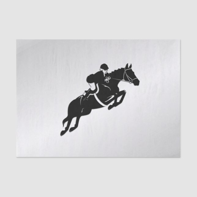 Equestrian Jumper Silver Tissue Paper (Front)
