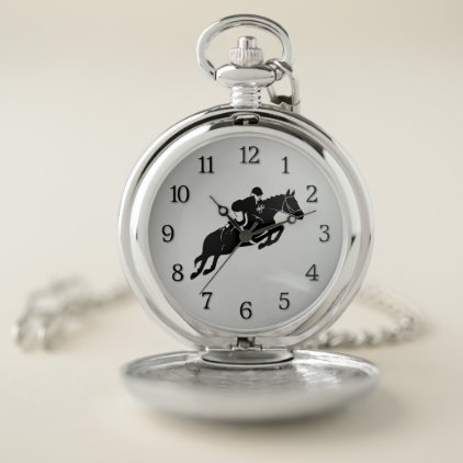 Equestrian Jumper with Numbers Pocket Watch