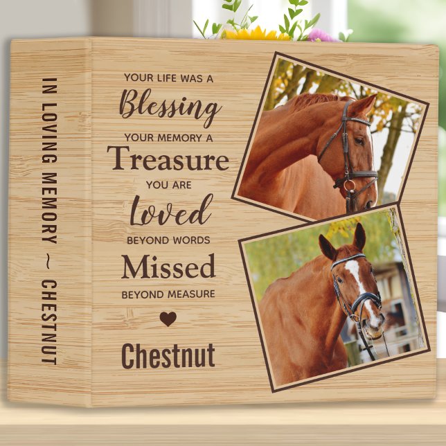 Equestrian Keepsake Horse Memorial Photo Album 3 Ring Binder (Creator Uploaded)