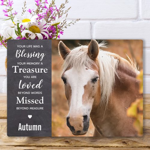 Equestrian Keepsake Horse Memorial Plaque