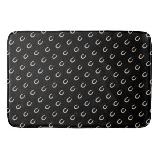 Equestrian Lucky Horse Shoe Cowgirl Black Bath Mat